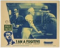 7p404 I AM A FUGITIVE FROM A CHAIN GANG LC #5 R1956 Paul Muni forced to help rob diner by Foster!
