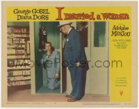 7p407 I MARRIED A WOMAN LC #4 1958 George Gobel is caught on his knees hiding in a phone booth!