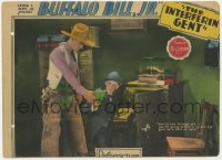 7p422 INTERFERIN' GENT LC 1927 Jay Wilsey as Buffalo Bill Jr. takes paper from man by safe!