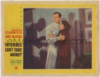 7p423 INTERNES CAN'T TAKE MONEY LC 1937 Joel McCrea as first Dr. Kildare holding Barbara Stanwyck!