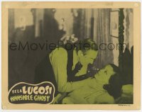 7p424 INVISIBLE GHOST LC R1949 great close up of angry Bela Lugosi choking Polly Ann Young!