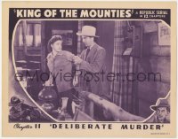 7p458 KING OF THE MOUNTIES chapter 11 LC 1942 close up of Peggy Drake grabbed, Deliberate Murder!