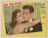 7p472 LADY HAS PLANS LC 1942 romantic close up of Paulette Goddard with arms around Ray Milland!