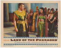 7p478 LAND OF THE PHARAOHS LC #4 1955 Jack Hawkins stares at sexy Joan Collins in skimpy outfit!