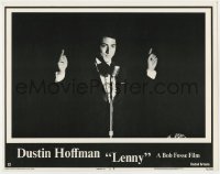 7p491 LENNY LC #2 1974 great close up of Dustin Hoffman as comedian Lenny Bruce at microphone!