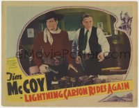 7p498 LIGHTNING CARSON RIDES AGAIN LC 1938 Tim McCoy & man searching office, both with guns drawn!