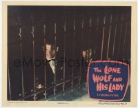 7p511 LONE WOLF & HIS LADY LC #6 1949 Ron Randell with gun drawn by man hiding in the shadows!
