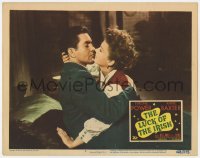 7p524 LUCK OF THE IRISH LC #7 1948 romantic close up of Tyrone Power & Anne Baxter about to kiss!