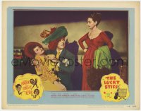 7p527 LUCKY STIFF LC #3 1948 great image of Dorothy Lamour, Brian Donlevy & Claire Trevor!