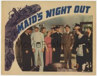 7p544 MAID'S NIGHT OUT LC 1938 Joan Fontaine, Allan Lane, Billy Gilbert & others with police!