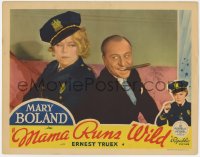 7p550 MAMA RUNS WILD LC 1937 cop Mary Boland in uniform glares at Ernest Truex with cigar!