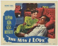 7p554 MAN I LOVE LC #6 1947 close up of sexy Ida Lupino comforting Bruce Bennett on couch!