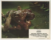 7p562 MANDINGO LC #7 1975 close up of slaves Ken Norton & Richard Ward fighting to the death!