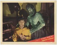 7p571 MASTER MINDS LC #2 1949 great close up of Huntz Hall with Glenn Strange as Atlas the monster!