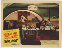 7p602 MR. ACE LC #5 1946 Jerome Cowan watches George Raft & Sylvia Sidney in restaurant!
