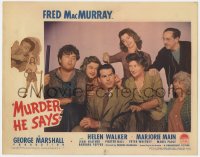 7p605 MURDER HE SAYS LC #4 1945 wacky portrait Fred MacMurray, HelenWalker & hillbilly cast!