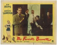 7p609 MY FAVORITE BRUNETTE LC #4 1947 Bob Hope, Dorothy Lamour, Peter Lorre & guy in wheelchair!