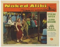 7p617 NAKED ALIBI LC #5 1954 great image of sexy Gloria Grahame sitting at bar & showing her legs!