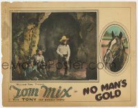 7p633 NO MAN'S GOLD LC 1926 Tom Mix in cave with two others, Tony the Wonder Horse in border!