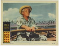 7p641 OLD MAN & THE SEA LC #3 1958 best c/u of Spencer Tracy rowing boat, John Sturges, Hemingway
