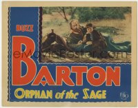 7p657 ORPHAN OF THE SAGE LC 1928 Buzz Barton kneeling by old man sleeping in the desert!