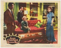 7p695 QUEEN BEE LC 1955 Barry Sullivan, Betsy Palmer & John Ireland staring at Joan Crawford!