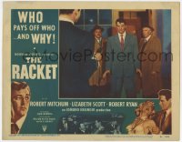 7p698 RACKET LC #6 1951 Robert Ryan holds gun on tense Robert Mitchum, William Conrad & Ray Collins!