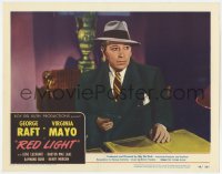 7p708 RED LIGHT LC #7 1949 great close up of tough George Raft with pistol & fedora!