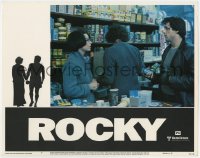 7p728 ROCKY LC #7 1976 Sylvester Stallone tries to talk to Talia Shire at the grocery store!