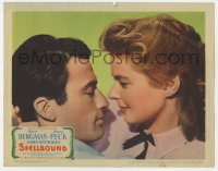 7p811 SPELLBOUND LC 1945 best romantic close up of Gregory Peck & Ingrid Bergman, Alfred Hitchcock!
