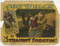 7p831 STRAIGHT SHOOTIN' LC 1927 William Wyler, great c/u of cowboy Ted Wells beating up bad guy!