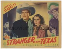 7p833 STRANGER FROM TEXAS LC 1939 close up of Charles Starrett protecting scared Lorna Gray!