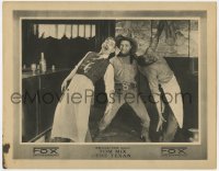 7p865 TEXAN LC R1920s great image of cowboy Tom Mix grabbing two guys in bar!