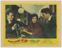 7p922 TRAPEZE LC #8 1956 Burt Lancaster watches Katy Jurado handle a big snake!