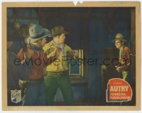 7p926 TUMBLING TUMBLEWEEDS LC 1935 Gene Autry gets the drop on three bad guys inside house!
