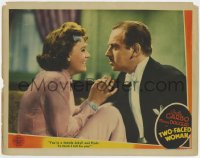 7p930 TWO-FACED WOMAN LC 1941 Melvyn Douglas calls laughing Greta Garbo a female Jekyll & Hyde!