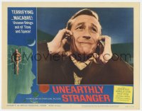 7p934 UNEARTHLY STRANGER LC #2 1964 super close up of scared John Neville covering his ears!