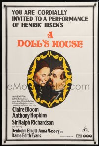 7r519 DOLL'S HOUSE Aust 1sh 1973 Anthony Hopkins, Claire Bloom, from Henrik Ibsen play!