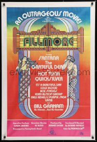 7r522 FILLMORE Aust 1sh 1972 Grateful Dead, Santana, rock & roll concert, cool Byrd art!
