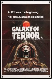 7r524 GALAXY OF TERROR Aust 1sh 1981 Hell has just been relocated, creepy astronaut image!