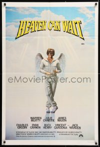 7r533 HEAVEN CAN WAIT Aust 1sh 1978 Lettick art of angel Warren Beatty wearing sweats, football!