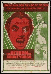7r568 RETURN OF COUNT YORGA Aust 1sh 1971 Robert Quarry, AIP vampires, wild monster art!