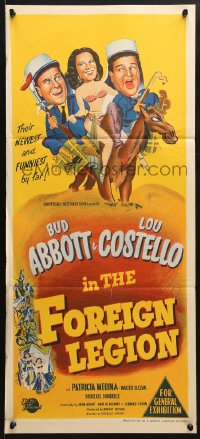 7r608 ABBOTT & COSTELLO IN THE FOREIGN LEGION Aust daybill 1951 Bud & Lou as Legionnaires, rare!