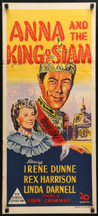 7r616 ANNA & THE KING OF SIAM Aust daybill 1946 art of pretty Irene Dunne, Rex Harrison!