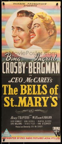 7r630 BELLS OF ST. MARY'S Aust daybill 1947 pretty Ingrid Bergman & Bing Crosby, different!