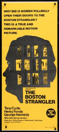7r638 BOSTON STRANGLER Aust daybill 1968 Tony Curtis, Henry Fonda, he killed thirteen girls!