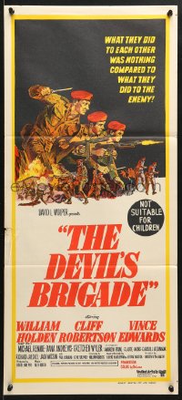 7r691 DEVIL'S BRIGADE Aust daybill 1968 William Holden, Cliff Robertson, Vince Edwards, action art!