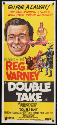 7r698 DOUBLE TAKE Aust daybill 1972 Go For a Take, Varney's stunts will have you in stitches!