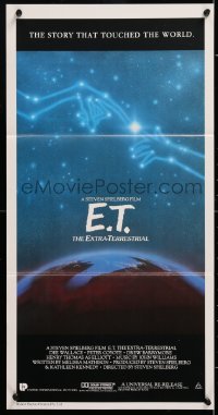 7r703 E.T. THE EXTRA TERRESTRIAL Aust daybill R1985 Drew Barrymore, Spielberg, cool Alvin art