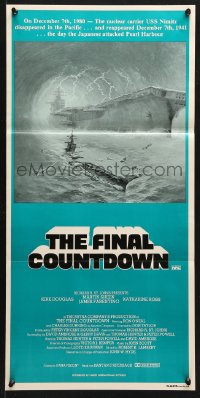 7r720 FINAL COUNTDOWN Aust daybill R1980s cool sci-fi artwork of the U.S.S. Nimitz aircraft carrier!